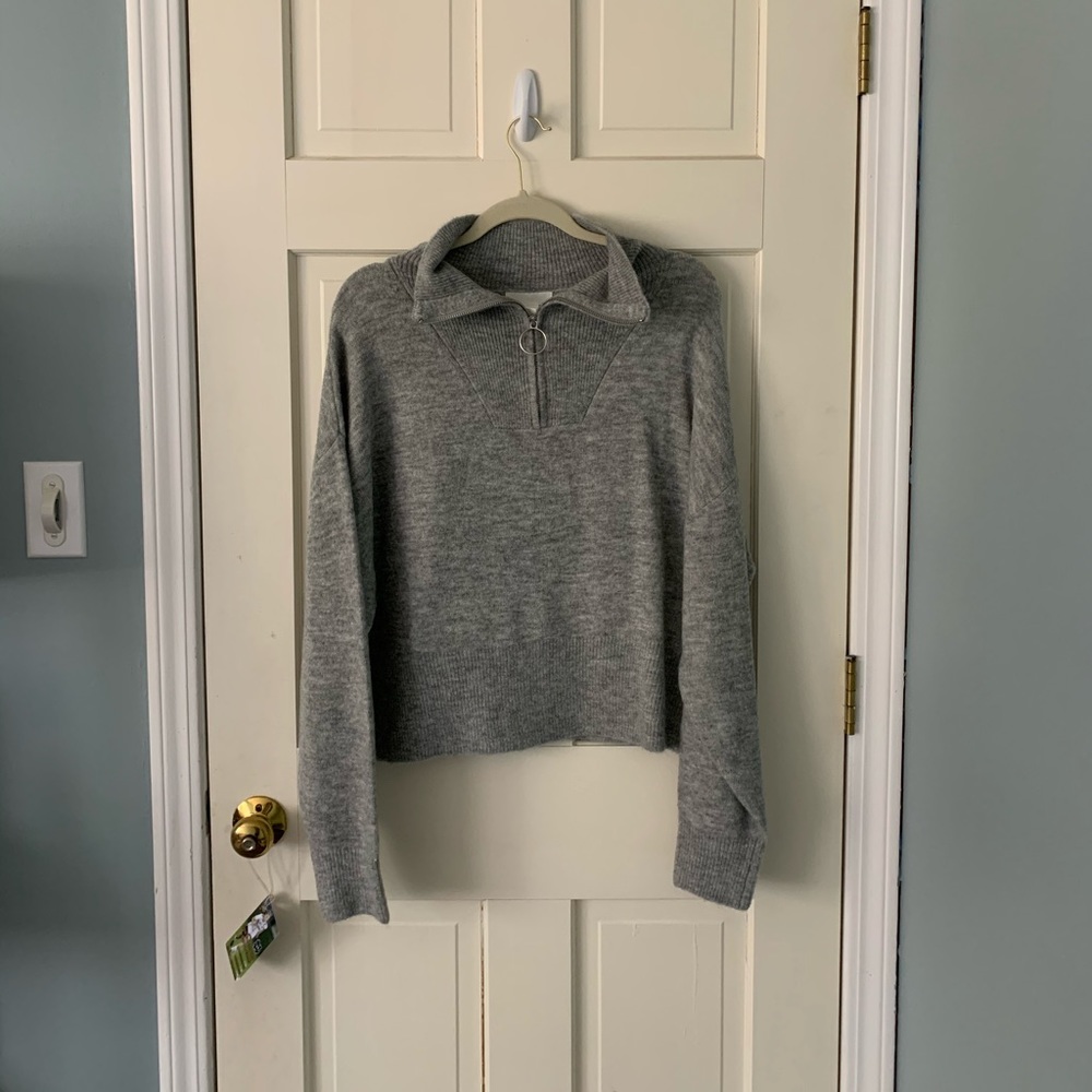 Grey Quarter Zip Sweater